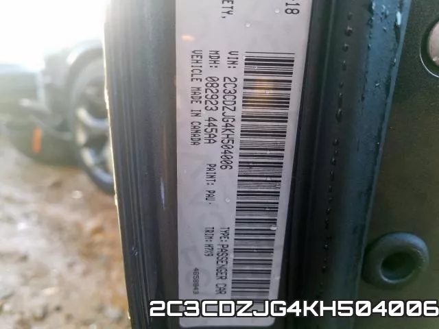 2C3CDZJG4KH504006 фото 2