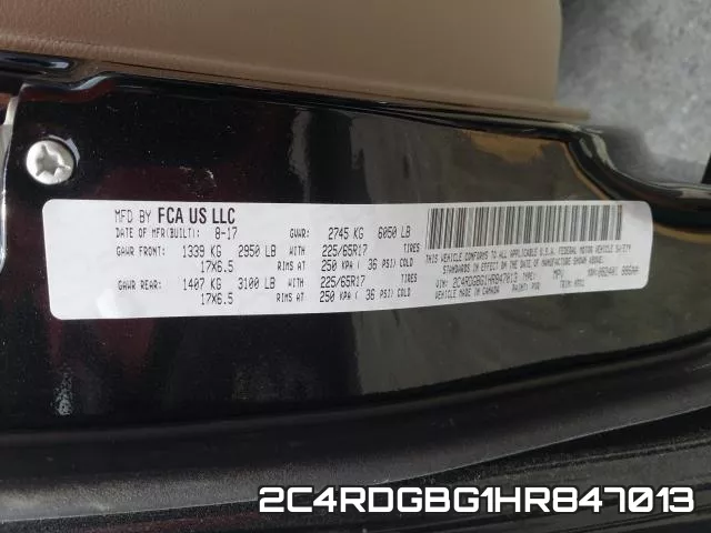 2C4RDGBG1HR847013 фото 2