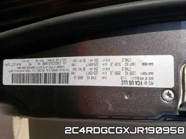 2C4RDGCGXJR190958 фото 2