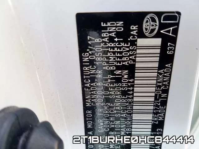 2T1BURHE0HC844414 фото 2