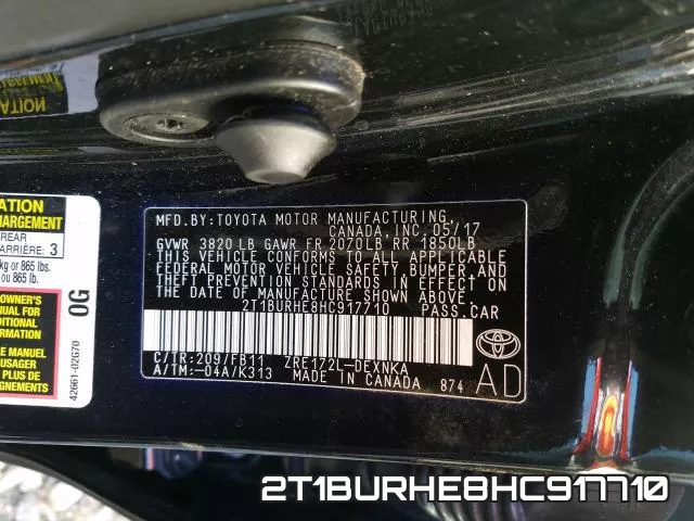 2T1BURHE8HC917710 фото 2