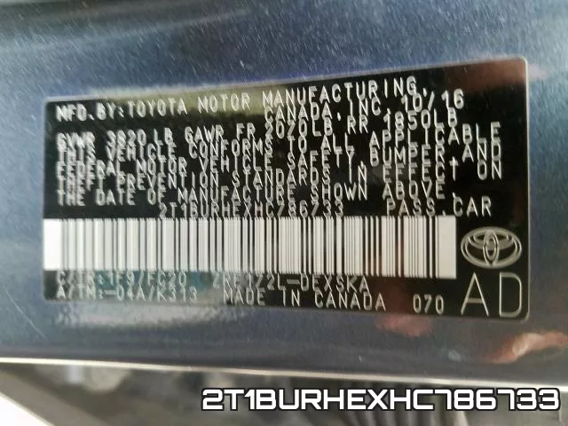 2T1BURHEXHC786733 фото 2
