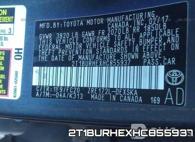 2T1BURHEXHC855937 фото 10
