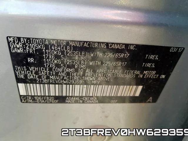 2T3BFREV0HW629359 фото 2