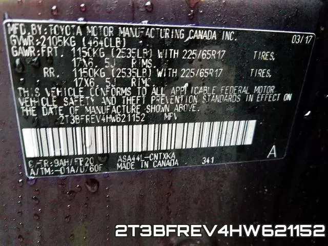 2T3BFREV4HW621152 фото 2
