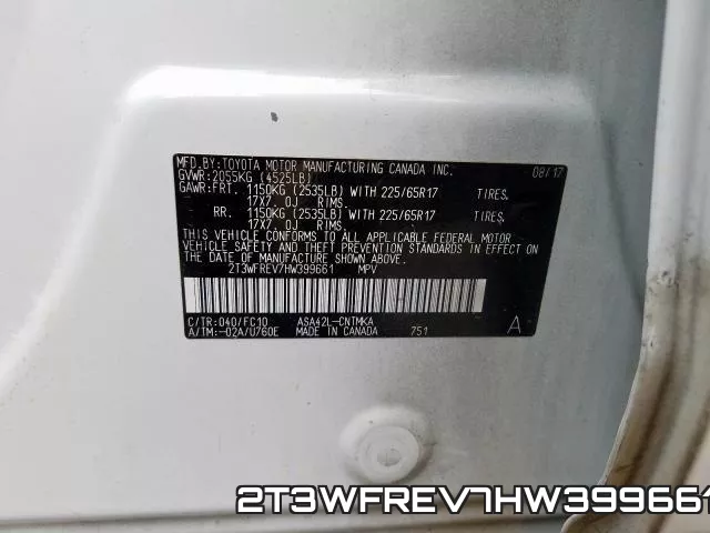 2T3WFREV7HW399661 фото 2
