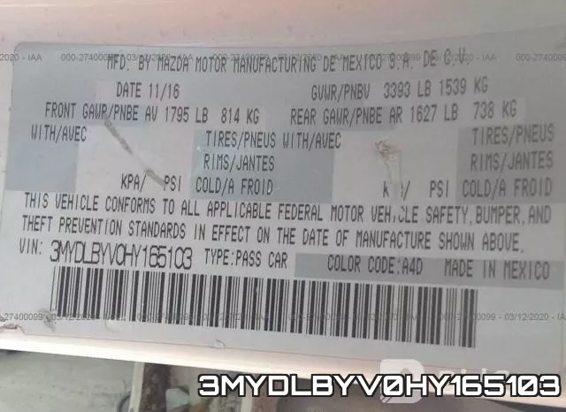 3MYDLBYV0HY165103 фото 10