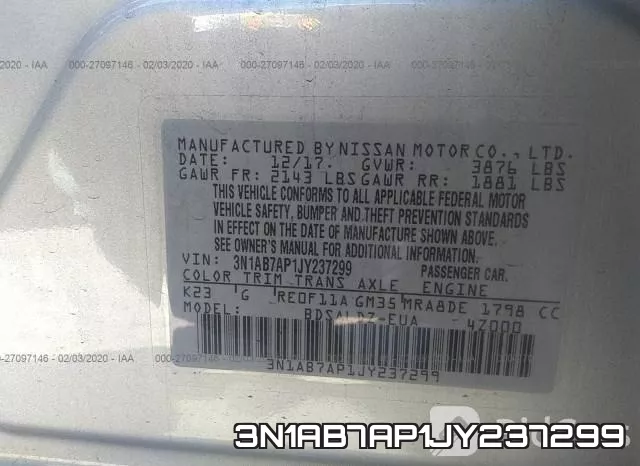3N1AB7AP1JY237299 фото 10
