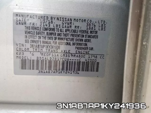 3N1AB7AP1KY241936 фото 2