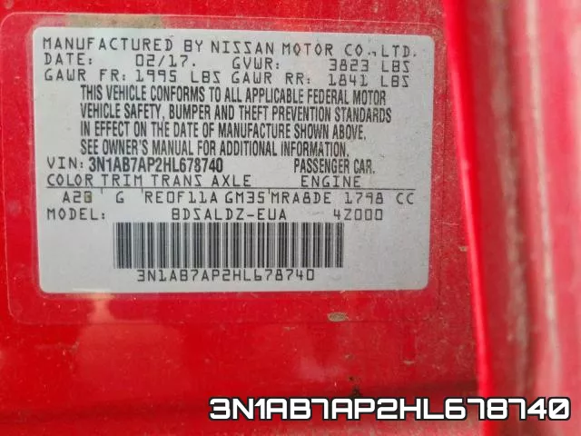 3N1AB7AP2HL678740 фото 2