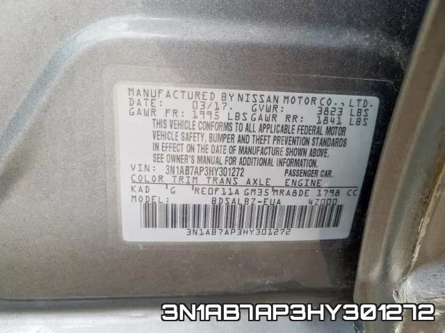 3N1AB7AP3HY301272 фото 2