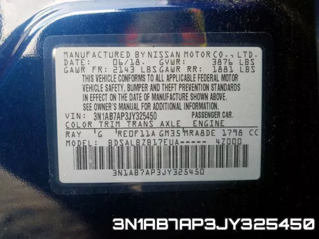 3N1AB7AP3JY325450 фото 2