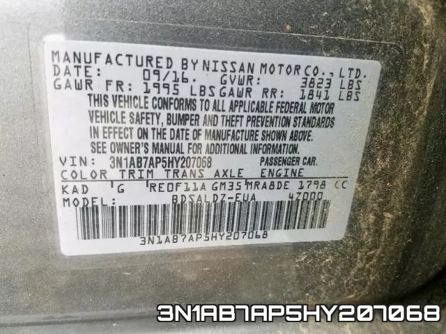 3N1AB7AP5HY207068 фото 2