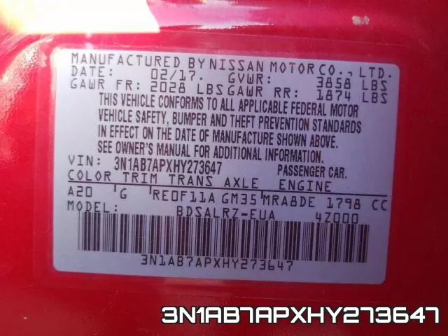 3N1AB7APXHY273647 фото 2