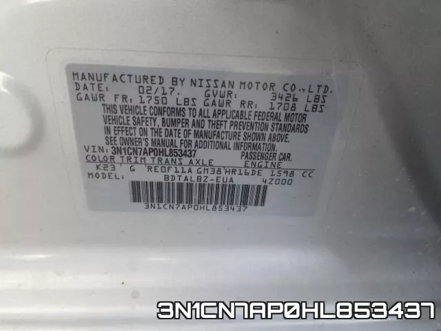 3N1CN7AP0HL853437 фото 2