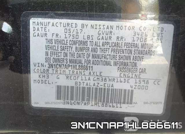 3N1CN7AP1HL886611 фото 10
