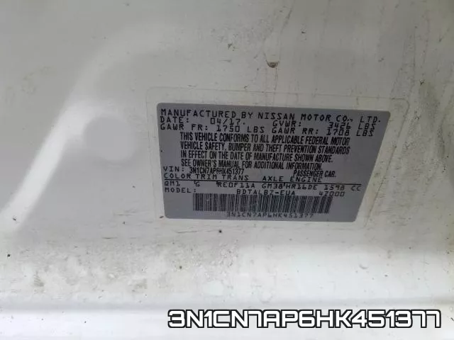 3N1CN7AP6HK451377 фото 2