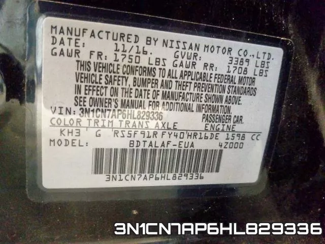 3N1CN7AP6HL829336 фото 2
