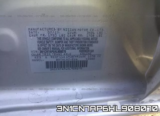 3N1CN7AP6HL908070 фото 10