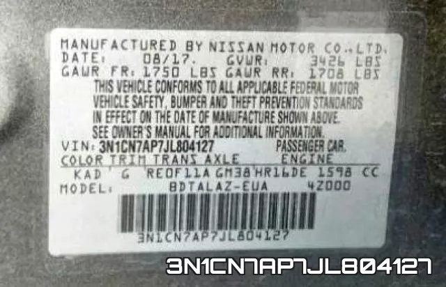 3N1CN7AP7JL804127 фото 2
