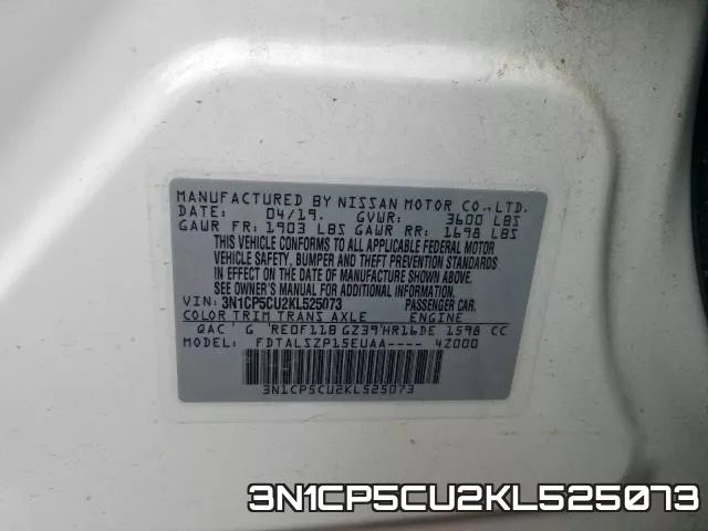3N1CP5CU2KL525073 фото 2