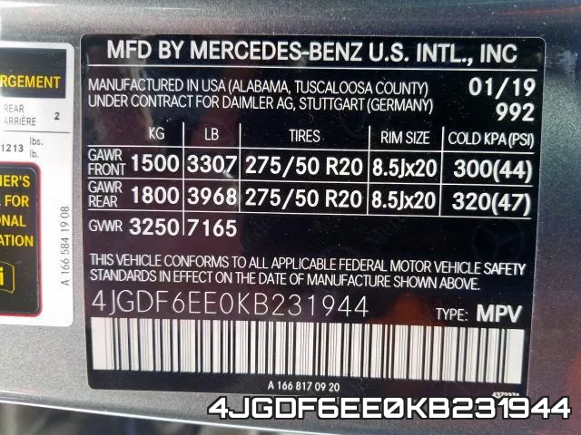 4JGDF6EE0KB231944 фото 2