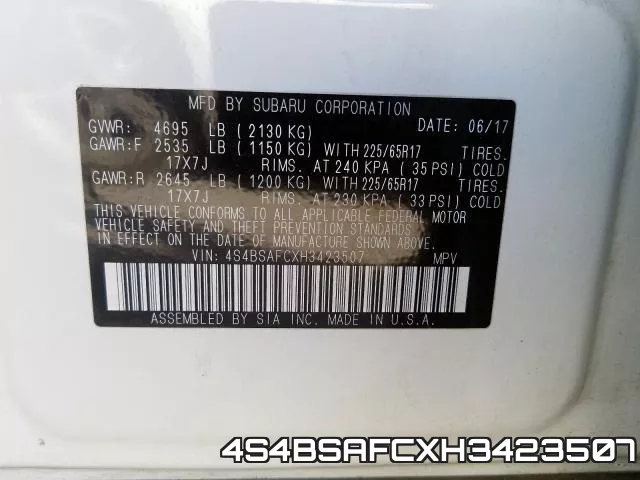4S4BSAFCXH3423507 фото 2