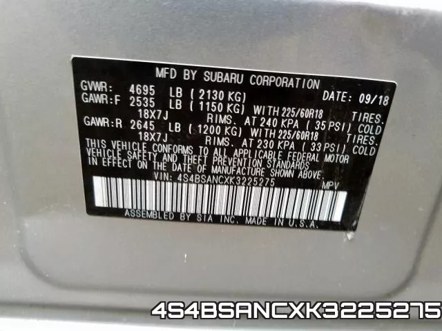 4S4BSANCXK3225275 фото 2