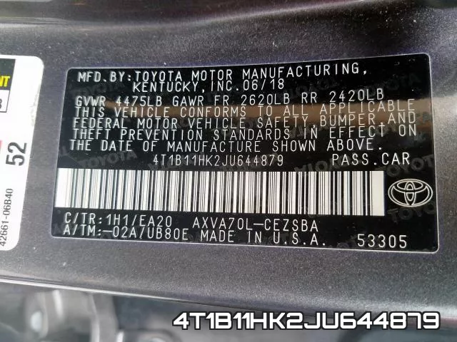 4T1B11HK2JU644879 фото 2