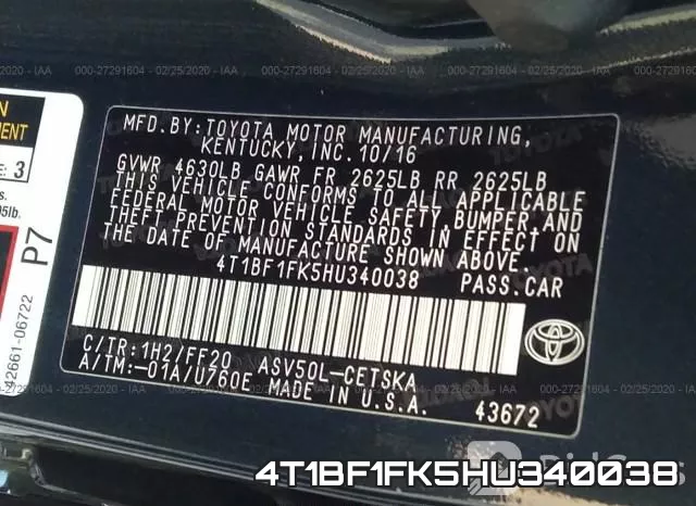 4T1BF1FK5HU340038 фото 10