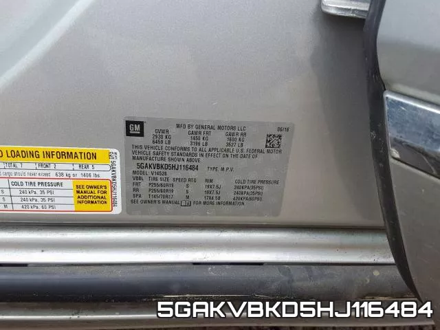 5GAKVBKD5HJ116484 фото 2