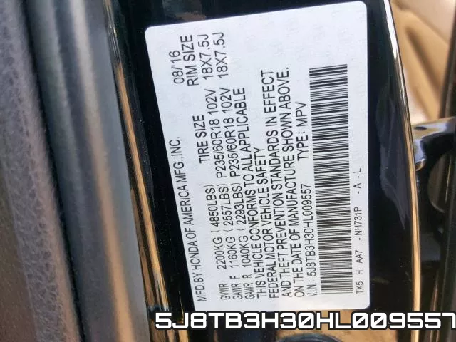 5J8TB3H30HL009557 фото 2