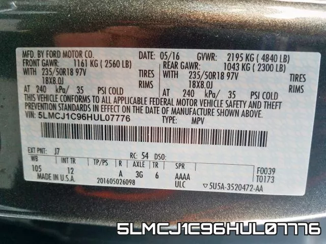 5LMCJ1C96HUL07776 фото 2