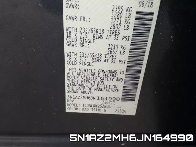 5N1AZ2MH6JN164990 фото 2