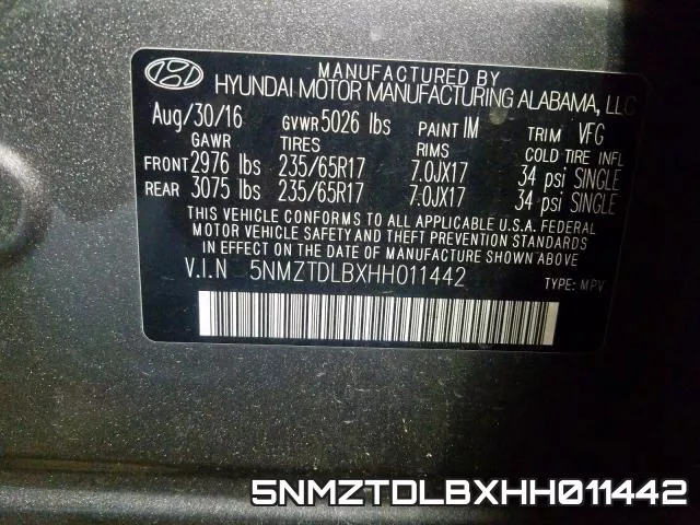 5NMZTDLBXHH011442 фото 2