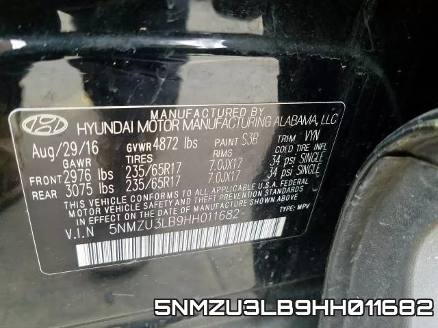 5NMZU3LB9HH011682 фото 2