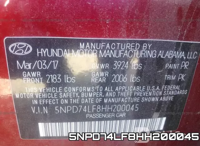 5NPD74LF8HH200045 фото 10