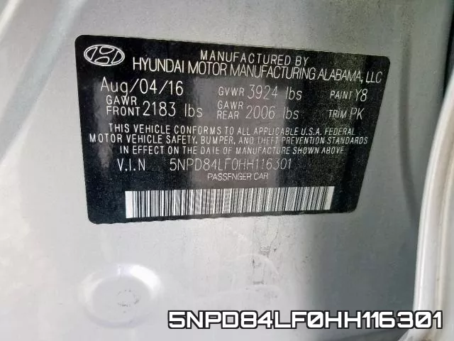 5NPD84LF0HH116301 фото 2