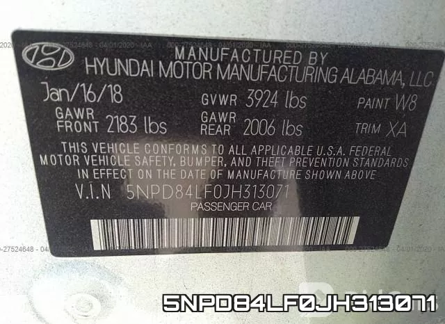 5NPD84LF0JH313071 фото 10