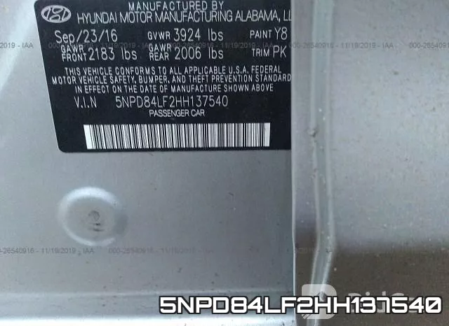 5NPD84LF2HH137540 фото 10