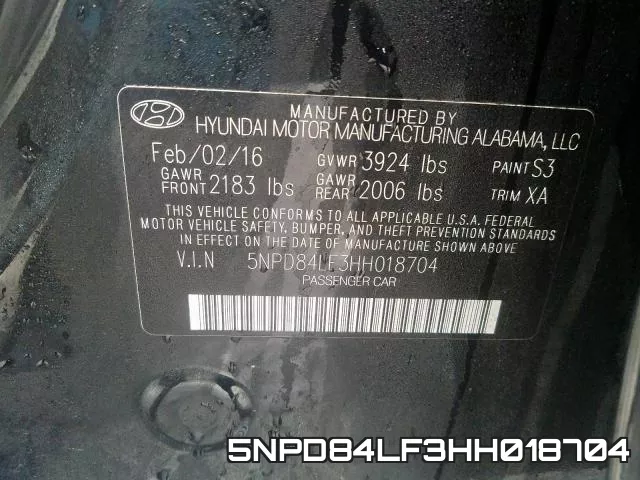 5NPD84LF3HH018704 фото 2