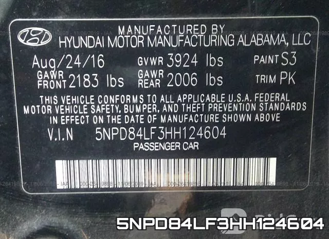 5NPD84LF3HH124604 фото 10