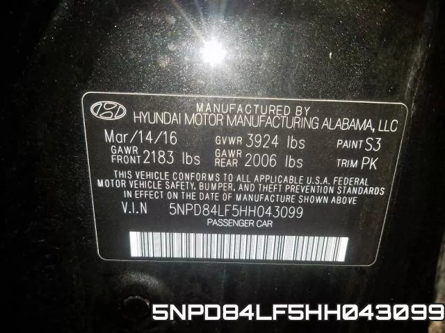 5NPD84LF5HH043099 фото 2