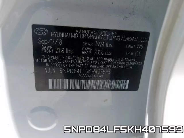 5NPD84LF5KH407593 фото 2