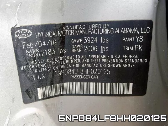 5NPD84LF8HH020125 фото 2