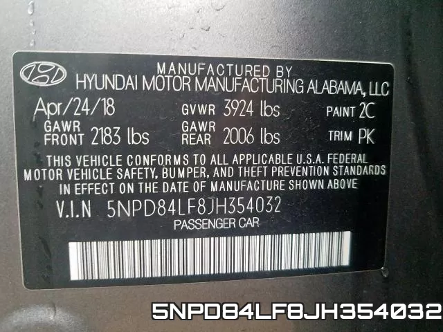 5NPD84LF8JH354032 фото 2