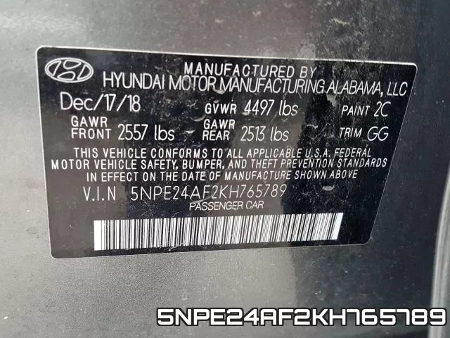 5NPE24AF2KH765789 фото 2