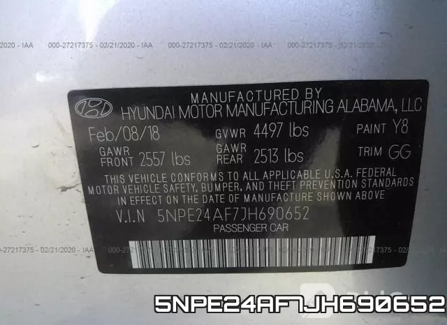 5NPE24AF7JH690652 фото 10
