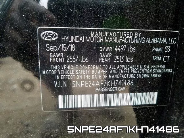 5NPE24AF7KH741486 фото 2
