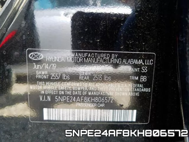 5NPE24AF8KH806572 фото 2
